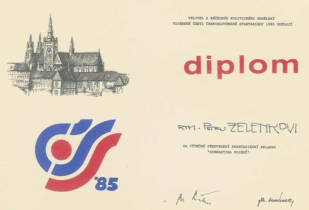 Diplom Zéni za Spartakiádu 1985.jpg